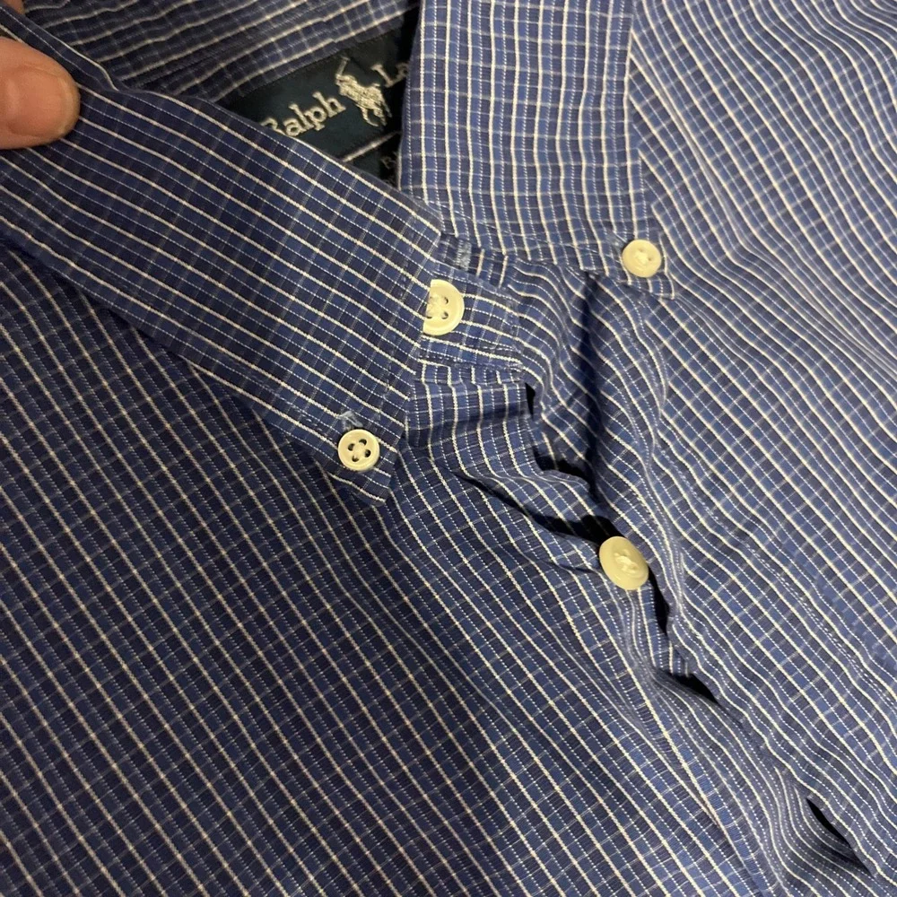 Polo Ralph Lauren Blake Short Sleeve Button Down‎ Blue/White Check/Gingham Sz. L